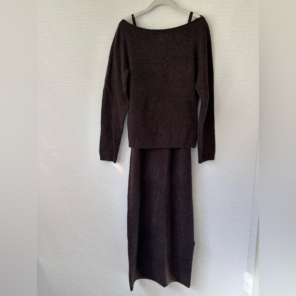 Rhythm brown knit sweater/dress twofer NWT